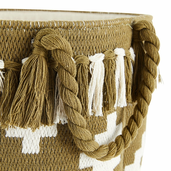 NWT Summer + Rose Storage Basket with Handles & Fringe Trim - Picture 3 of 5
